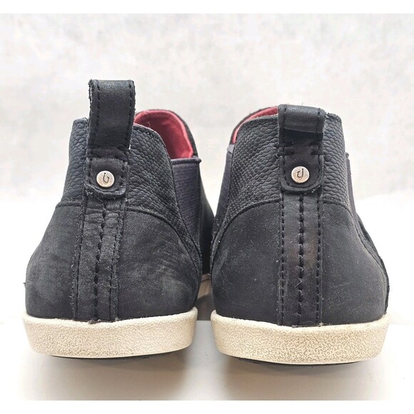 OluKai Waipahe Shoes Womens Size 8 Black Leather Slip On Casual Classic Booties - Picture 8 of 11